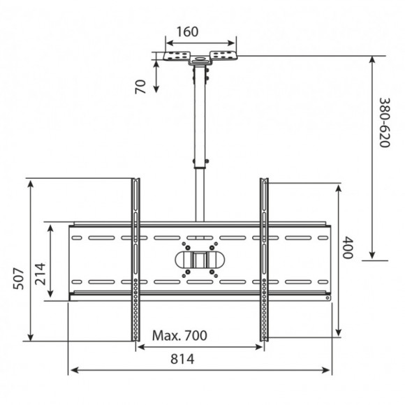 CW2859 DigiTech 32" - 70" Ceiling Mount TV Bracket